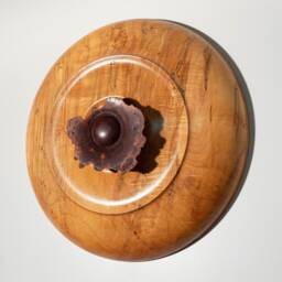 Handcrafted, Wood Turned Large Maple Bowl With Jarrah Centerpiece - Unique Wall Art Decor 0959C - thumbnail 2