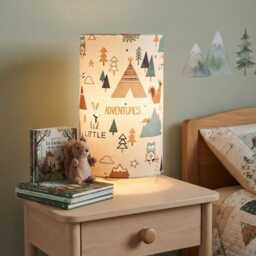 Nature-Themed Teepee Tube Lamp, Little Adventures Gift Idea For Christmas Or Birthdays, Baby Room Decor - thumbnail 2