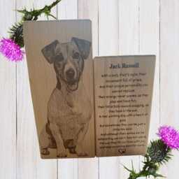 Wooden Jack Russell Tealight Holder, Hand-Carved Dog Memorial Keepsake - thumbnail 2