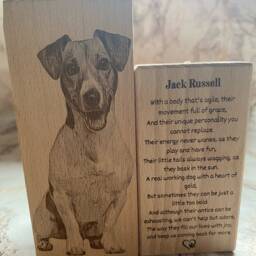 Wooden Jack Russell Tealight Holder, Hand-Carved Dog Memorial Keepsake - thumbnail 3