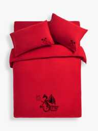 Red D&d Bedding Set - Lawful Chaotic Dragon Duvet - Double, King