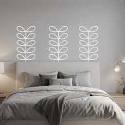 Sale Retro Leaves Wall Decal Mid Century Modern Decor - thumbnail 2