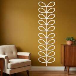 Sale Retro Leaves Wall Decal Mid Century Modern Decor - thumbnail 3