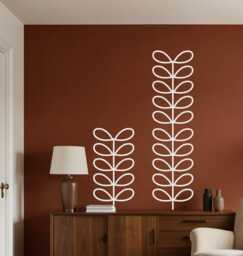 Sale Retro Leaves Wall Decal Mid Century Modern Decor - thumbnail 1