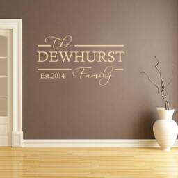 Family Name & Est Personalised - Wall Sticker Contemporary Vinyl Decal - thumbnail 3
