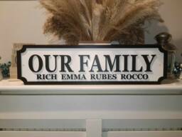 Our Family With Names - Street Sign 3D Look Personalised Wall Mount Mdf Home Decor Gift Birthday Wedding Christmas 3 Sizes - thumbnail 1
