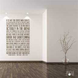 The Man in Arena Quote Wall Decal - Business Office Vinyl Words - thumbnail 1