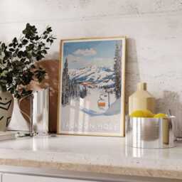 Jackson Hole Ski Poster Wyoming Travel Art Print - thumbnail 3