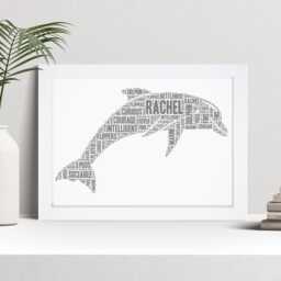 Personalised Dolphin Word Art Print - Custom Name Gift - thumbnail 1
