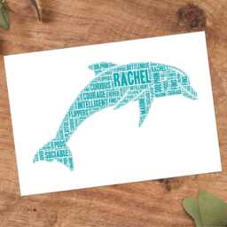 Personalised Dolphin Word Art Print - Custom Name Gift - thumbnail 3