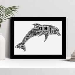 Personalised Dolphin Word Art Print - Custom Name Gift - thumbnail 2