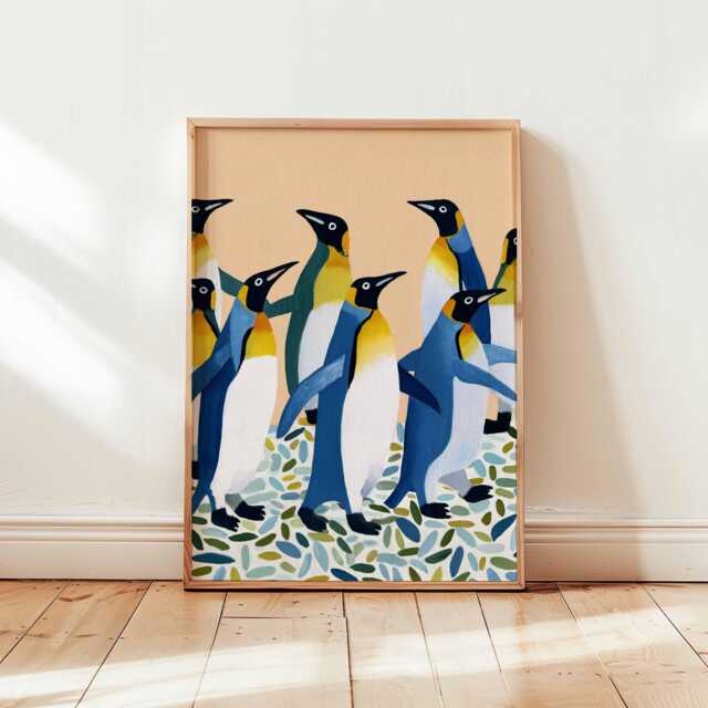 Penguin Poster, Arctic Animal Print, Wall Art, Wildlife Decor, Cute Posters, Nature Prints, Bird Lovers Gift - image 1