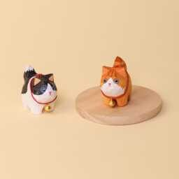 Hand-Carved Wooden Cats - Personalized Gift For Cat Lovers - thumbnail 4