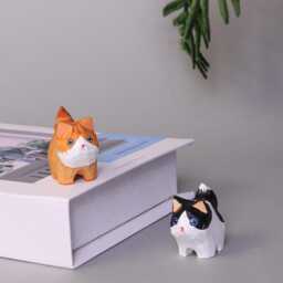 Hand-Carved Wooden Cats - Personalized Gift For Cat Lovers - thumbnail 2