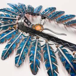 Native Headdress - Torch Cut Copper On Steel Wall Hanging - thumbnail 3