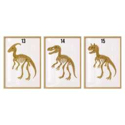 Watercolour Dinosaur Fossil Prints - Kids Room Wall Art Prehistoric Dino Nursery Decor Boys Bedroom Poster A5 A4 A3 Skeleton Artwork - thumbnail 3