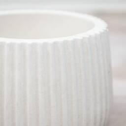 striped Concrete Plant Pot Modern Ridged Indoor Planter - thumbnail 2