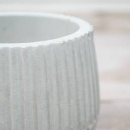 striped Concrete Plant Pot Modern Ridged Indoor Planter - thumbnail 3