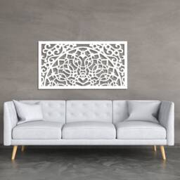 3D Stylish Wood Wall Art Decor, Moroccan Style, Openwork Ornament Picture, Living Room, Decorative Wooden Arabic Panel - thumbnail 3
