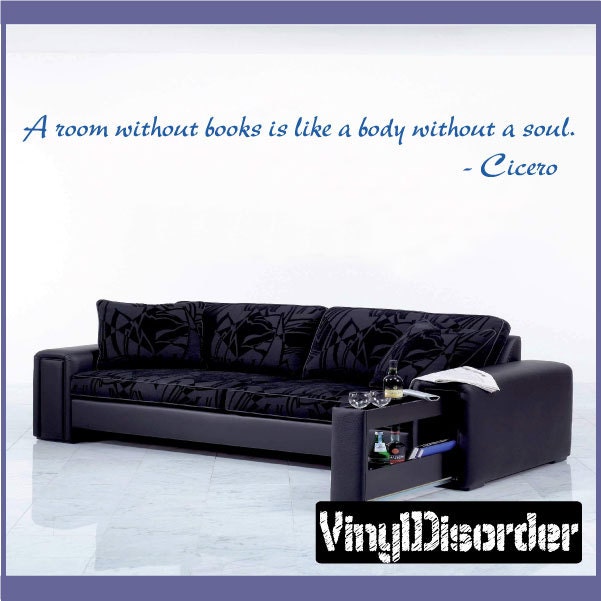 A Room Without Books Is Like A Body Soul - Vinyl Wall Decal Quotes Sticker Libraryquotes02Et - image 1