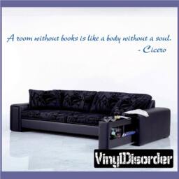 A Room Without Books Is Like A Body Soul - Vinyl Wall Decal Quotes Sticker Libraryquotes02Et - thumbnail 1