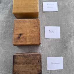 Rustic Wooden Reclaimed Timber Nest Of Tables Solid Wood Room Storage Side Table - thumbnail 4