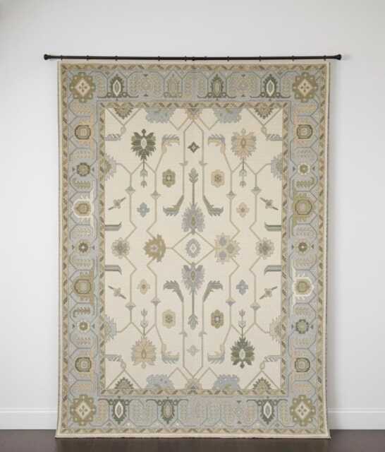 Handmade Pure Wool Oushak Rug, Large Area Grey Minimalist Decor Carpet - image 1