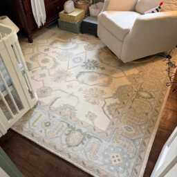 Handmade Pure Wool Oushak Rug, Large Area Grey Minimalist Decor Carpet - thumbnail 2
