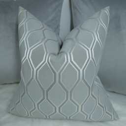 Albany John Lewis Cushion Cover Luxury Geometric Design For Sofa Or Bed - Silver Pillow Cover, Modern Throw Case - thumbnail 2