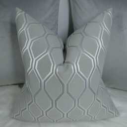 Albany John Lewis Cushion Cover Luxury Geometric Design For Sofa Or Bed - Silver Pillow Cover, Modern Throw Case - thumbnail 1