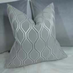 Albany John Lewis Cushion Cover Luxury Geometric Design For Sofa Or Bed - Silver Pillow Cover, Modern Throw Case - thumbnail 3