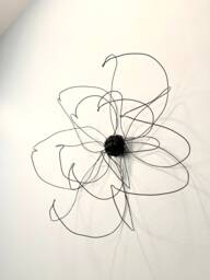 Home Decor. Wall Hanging. One Flower. Black. Wire Art. Interior Design. Unique Bedroom 100% Handmade. 3D - thumbnail 1