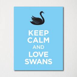 Keep Calm & Love Swans - Fine Art Print Choice Of Color Purchase 3 Receive 1 Free Custom Prints Available Upon Request - thumbnail 1