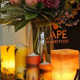 Decoupaged Africa Sunset Table Lamp Frosted Glass Home Decor - thumbnail 4