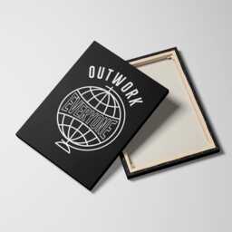 Outwork Everyone Globe Hustle Quote Motivational Inspirational, Framed Canvas Wall Art Poster Print, Home Office & Room Decor, Gift Idea - thumbnail 2