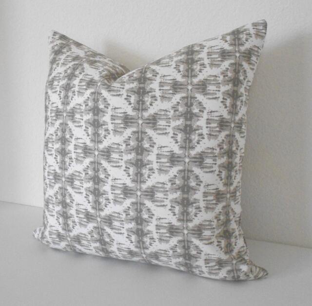 Both Sides, Gray & White Ikat Nobu Decorative Pillow Cover - image 1