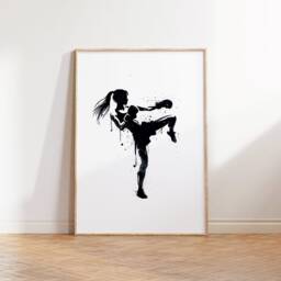 Kickboxer Definition Poster Set - 3 Kickboxing Prints - Women's Boxing Girl Sport Wall Art Home Gym Decor Instructor Teacher Gift - thumbnail 3