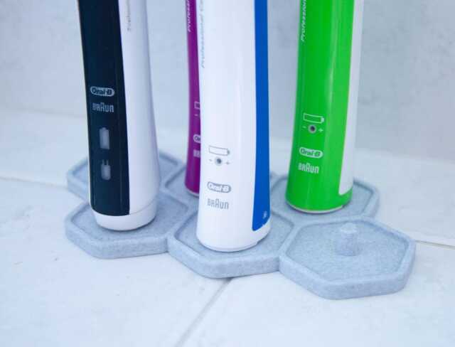 Electric Toothbrush Drip Tray Stand Holder, 1, 2, 3, 4, 5, 6 Bathroom Organiser Decor Marble - image 1