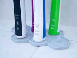 Electric Toothbrush Drip Tray Stand Holder, 1, 2, 3, 4, 5, 6 Bathroom Organiser Decor Marble - thumbnail 1