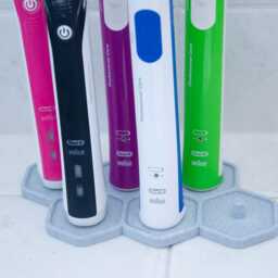 Electric Toothbrush Drip Tray Stand Holder, 1, 2, 3, 4, 5, 6 Bathroom Organiser Decor Marble - thumbnail 2