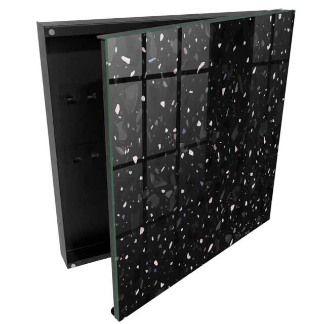 Black Terrazzo Key Cabinet For Home, Box Wall, Modern Textures, Lovers Of Solutions - image 1
