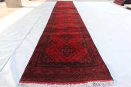 2'7x16'2 Afghan Tribal Handmade Runner Rug, Antique Collector Piece Rug, Khal Muhammedi High Pile Kitchen Rug - thumbnail 1