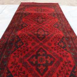 2'7x16'2 Afghan Tribal Handmade Runner Rug, Antique Collector Piece Rug, Khal Muhammedi High Pile Kitchen Rug - thumbnail 2