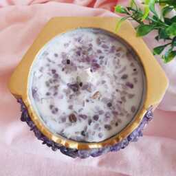 Amethyst Stone Geode Scented Candle Pot 10cm, Purple Crystal, Concrete - thumbnail 4