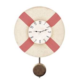 Rustic Handmade Life Preserver Clock - Maritime Home Accent - thumbnail 2