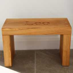 Engraved Oak Children's Step Stool Custom Wooden Kitchen - thumbnail 1