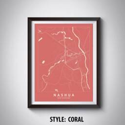 Nashua, Nh Map Poster Vintage Style Office Wall Art - thumbnail 3