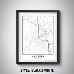 Nashua, Nh Map Poster Vintage Style Office Wall Art - thumbnail 2