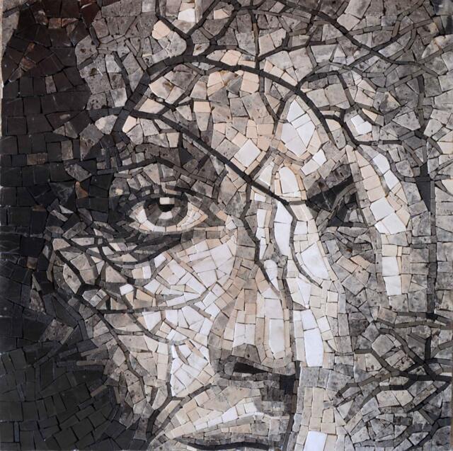 Custom Marble Mosaic Portrait Wall Art Handmade Home Decor - 20x20 - image 1
