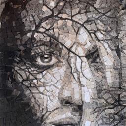 Custom Marble Mosaic Portrait Wall Art Handmade Home Decor - 20x20 - thumbnail 1
